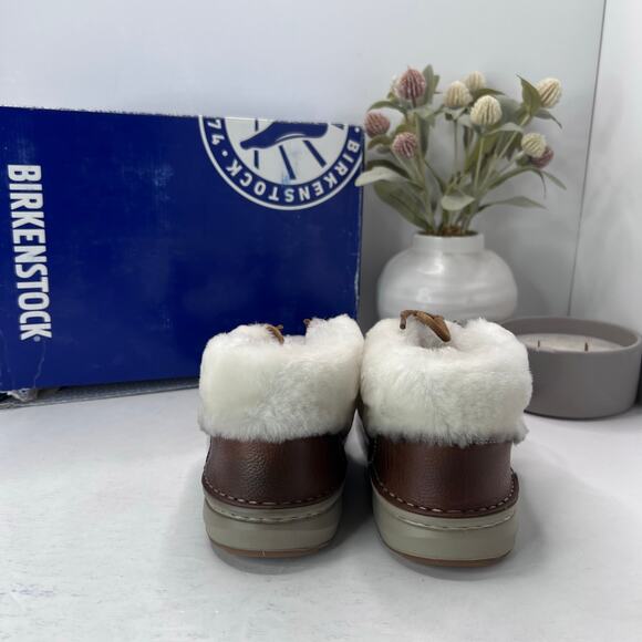 Birkenstocks Memphis High Leather/Textile Shoe Brown Women 7/Men 5 NWB Narrow - Picture 4 of 10